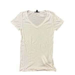Polo Ralph Lauren Classic V-Neck T-Shirt – White with White Pony Logo